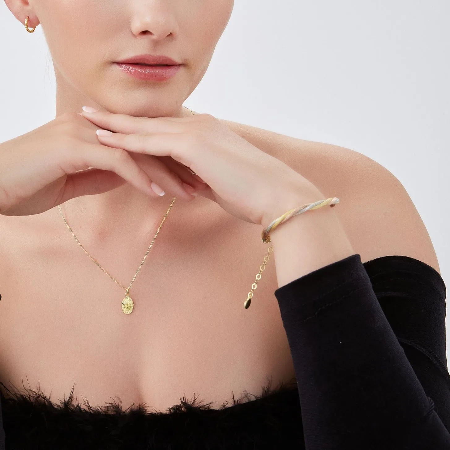 Twisted Rope 3 Color Gold Rose Gold Sterling Silver Handcrafted Bracelet sold by Spero London product image thumbnail 3