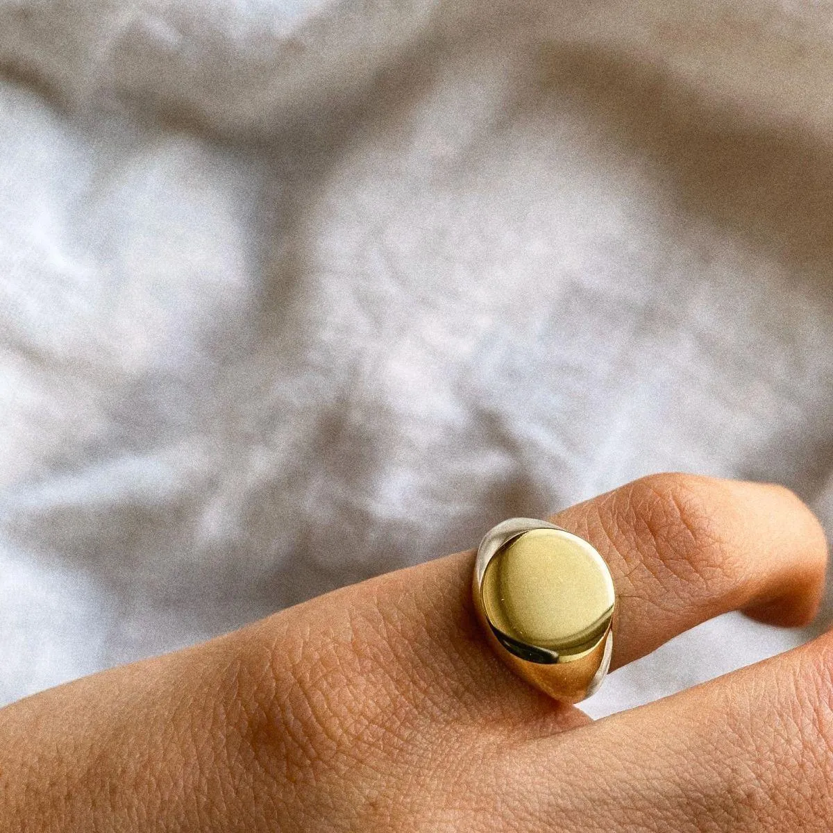 Signature Round Sterling Silver Signet Ring sold by Spero London product image thumbnail 2