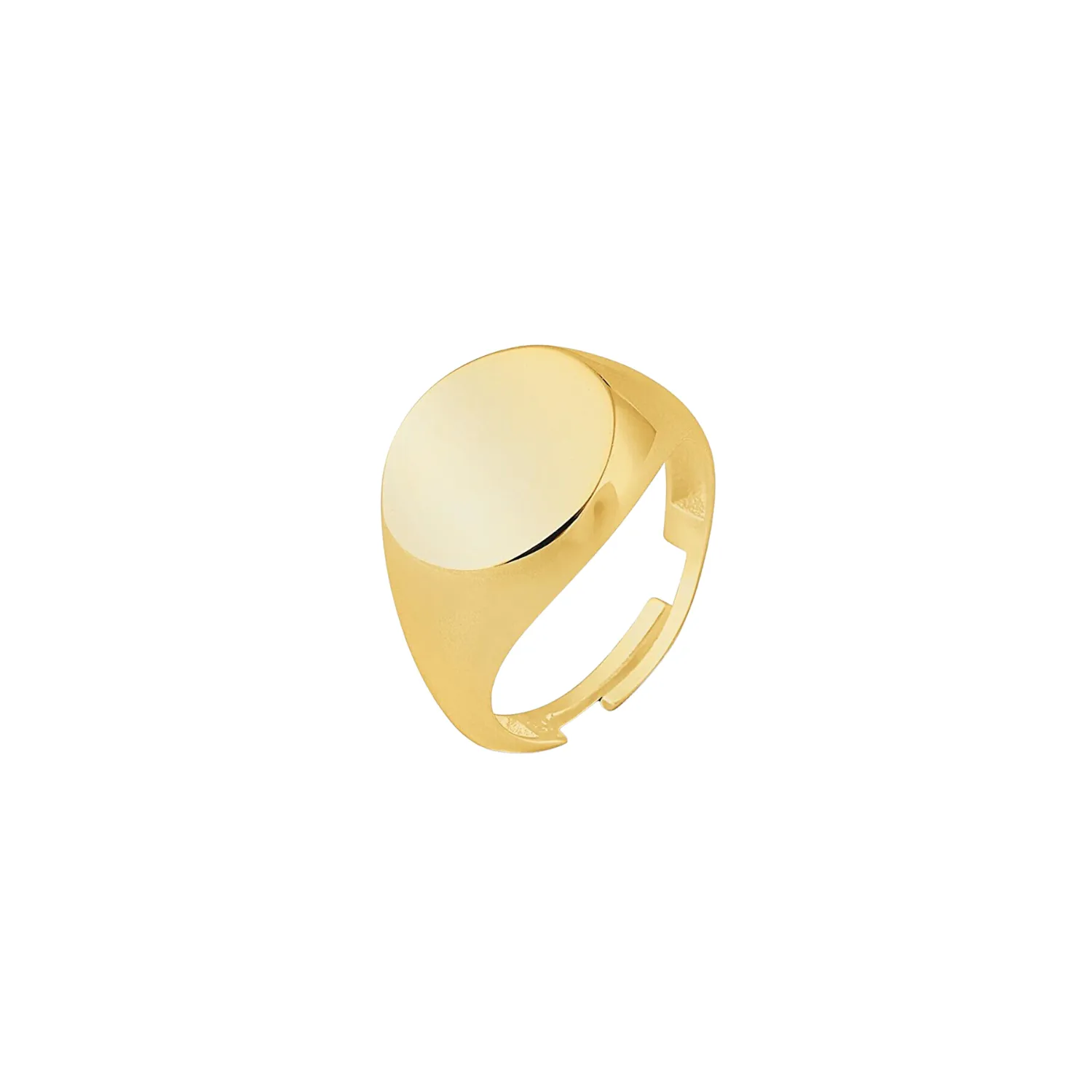 Signature Round Sterling Silver Signet Ring sold by Spero London