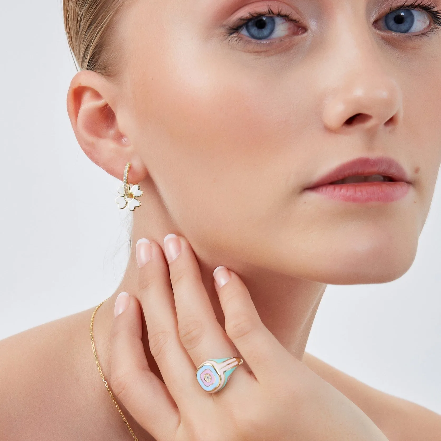 Enamelled Sterling Silver Signet Ring With Gemstone sold by Spero London product image thumbnail 3