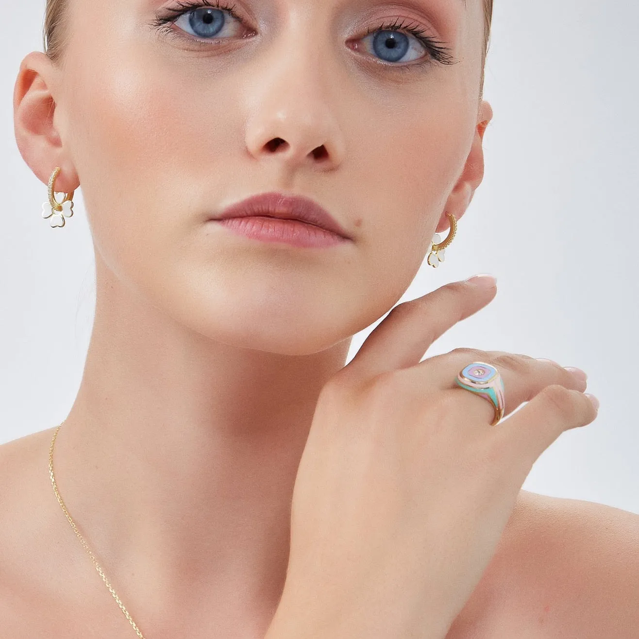 Enamelled Sterling Silver Signet Ring With Gemstone sold by Spero London product image thumbnail 4