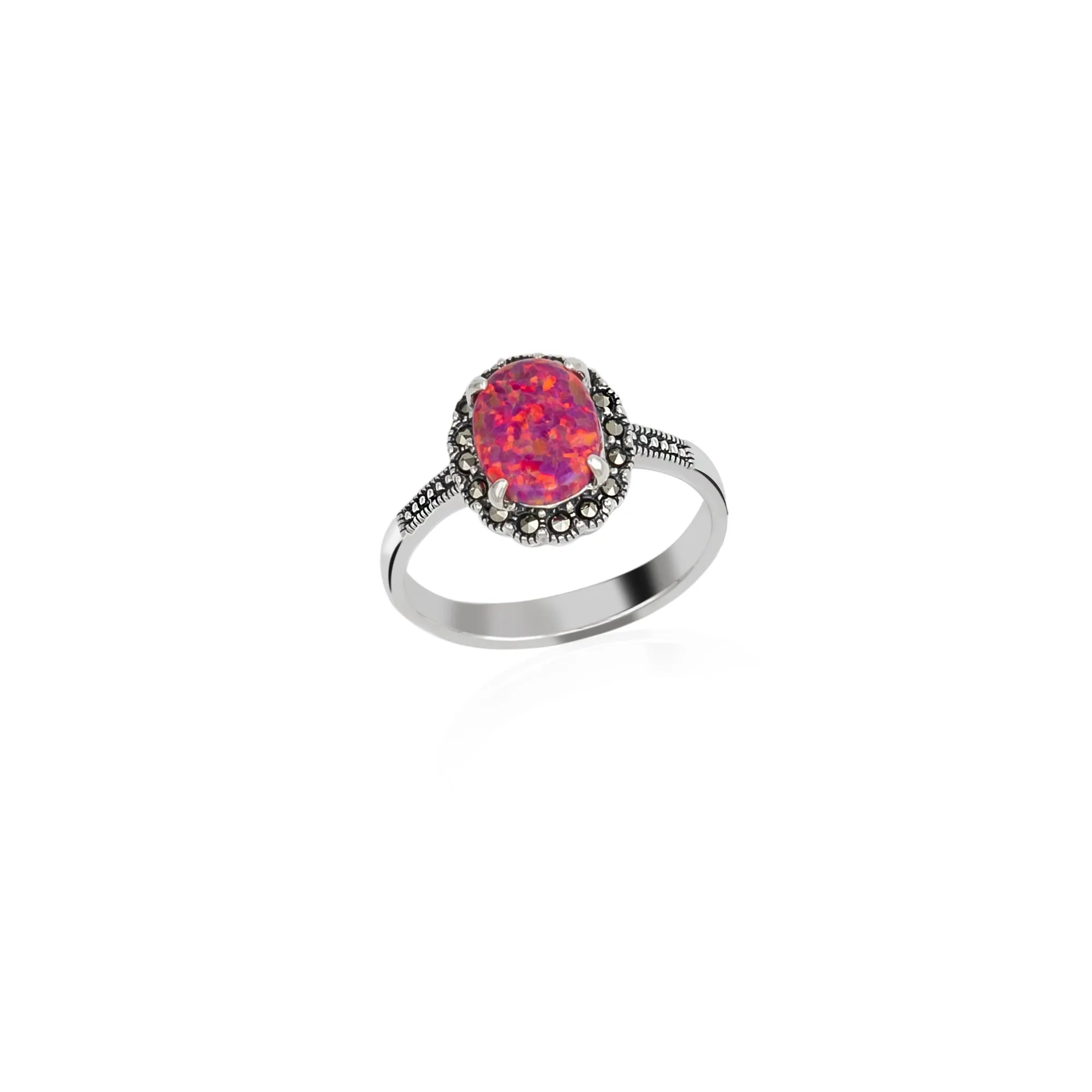 Red Opal Sterling Silver Ring sold by Spero London