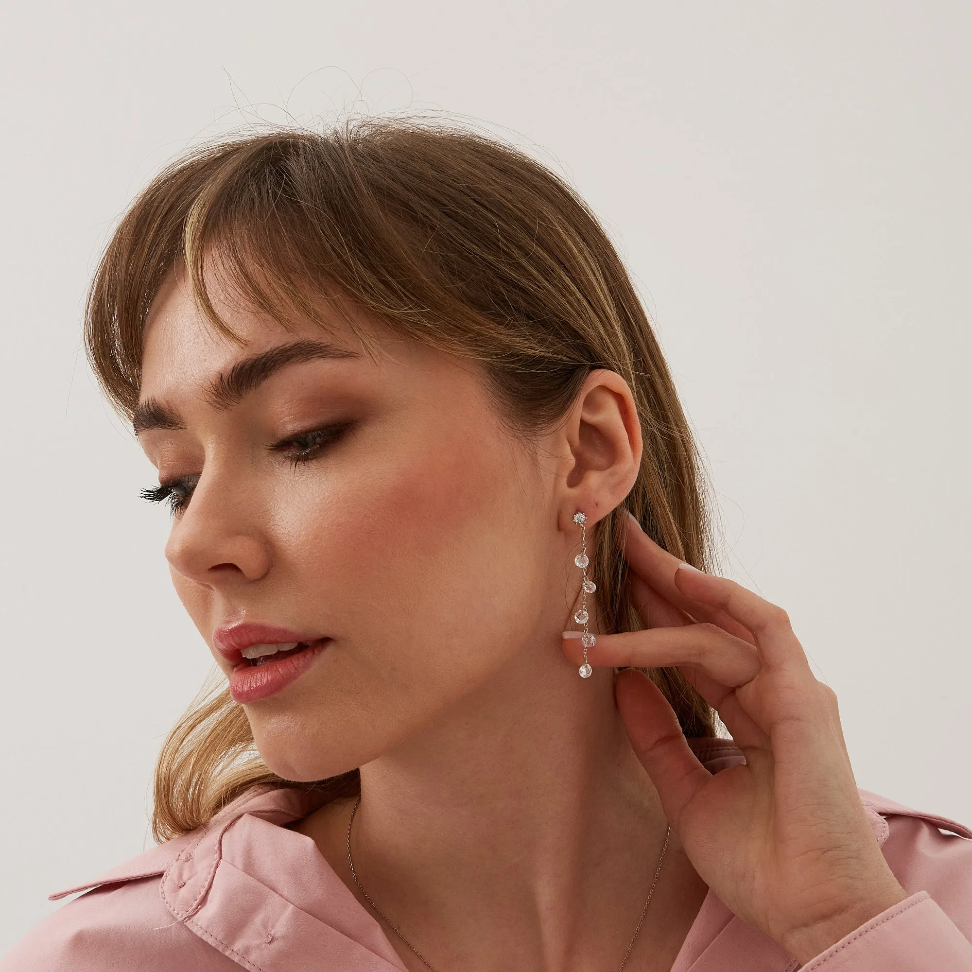 Drop Crystal Sterling Silver Earrings sold by Spero London product image thumbnail 3