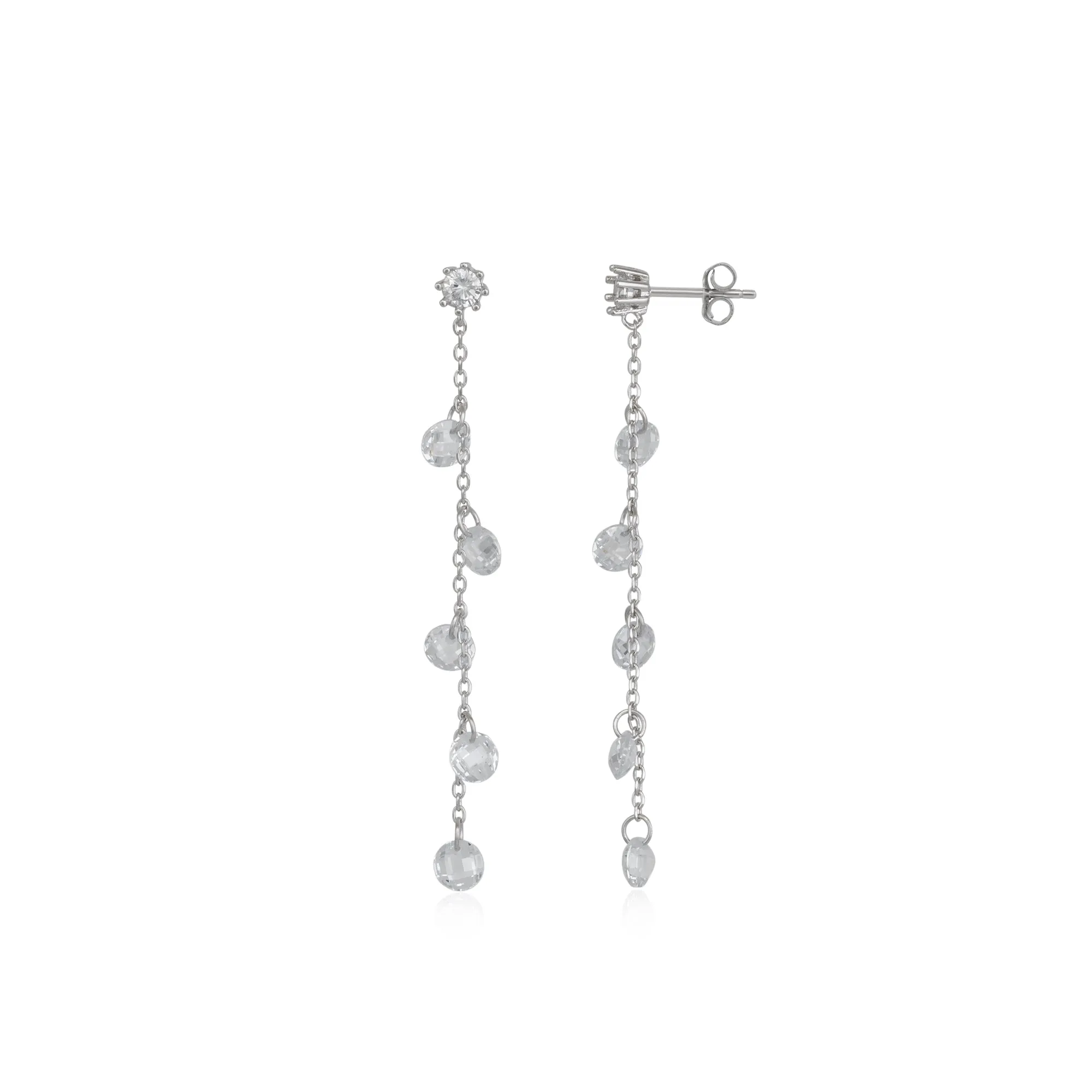 Drop Crystal Sterling Silver Earrings sold by Spero London