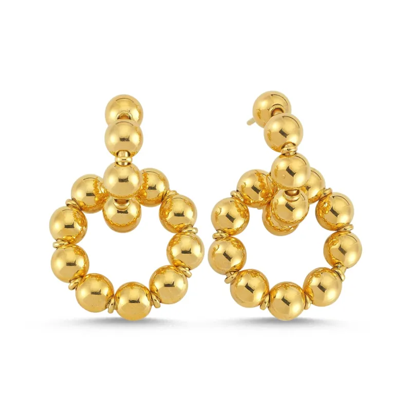 Large Lapped Bead Sterling Silver Earrings sold by Spero London