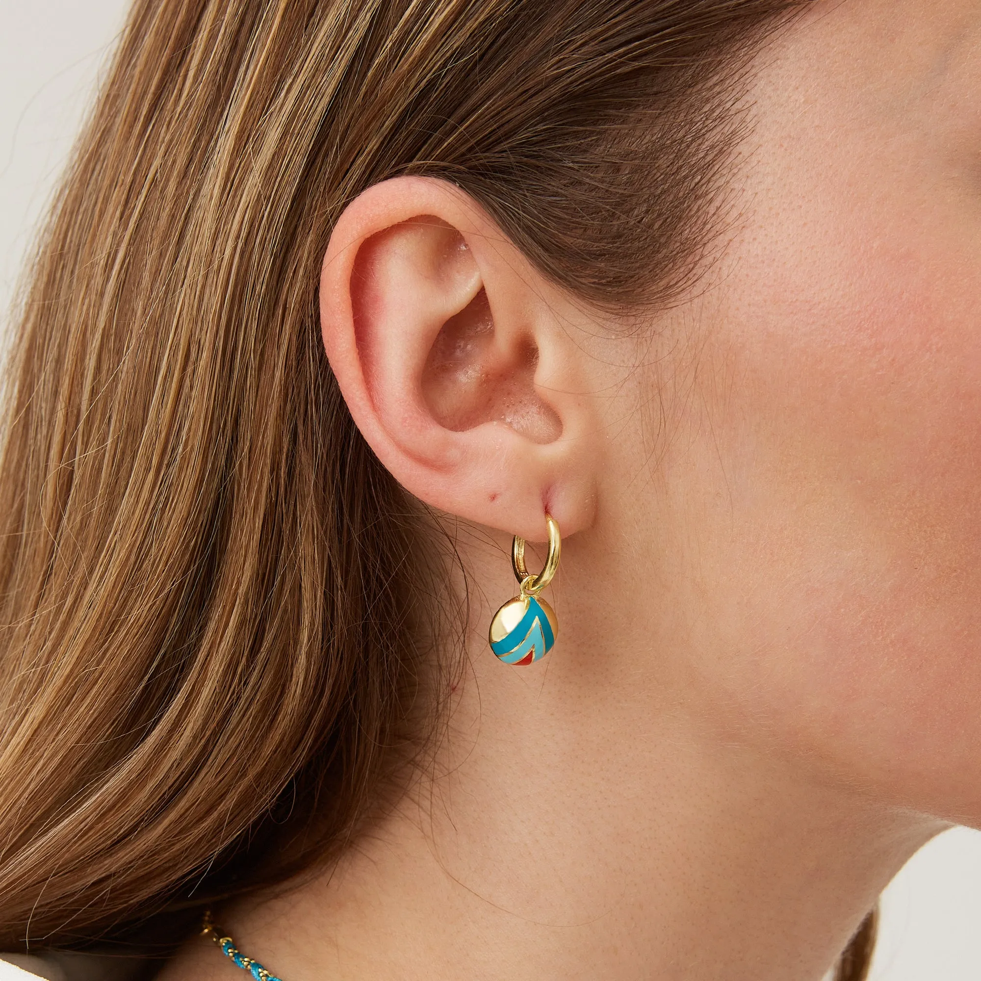 Enamel Blue Five Color Sterling Silver Earrings sold by Spero London product image thumbnail 4