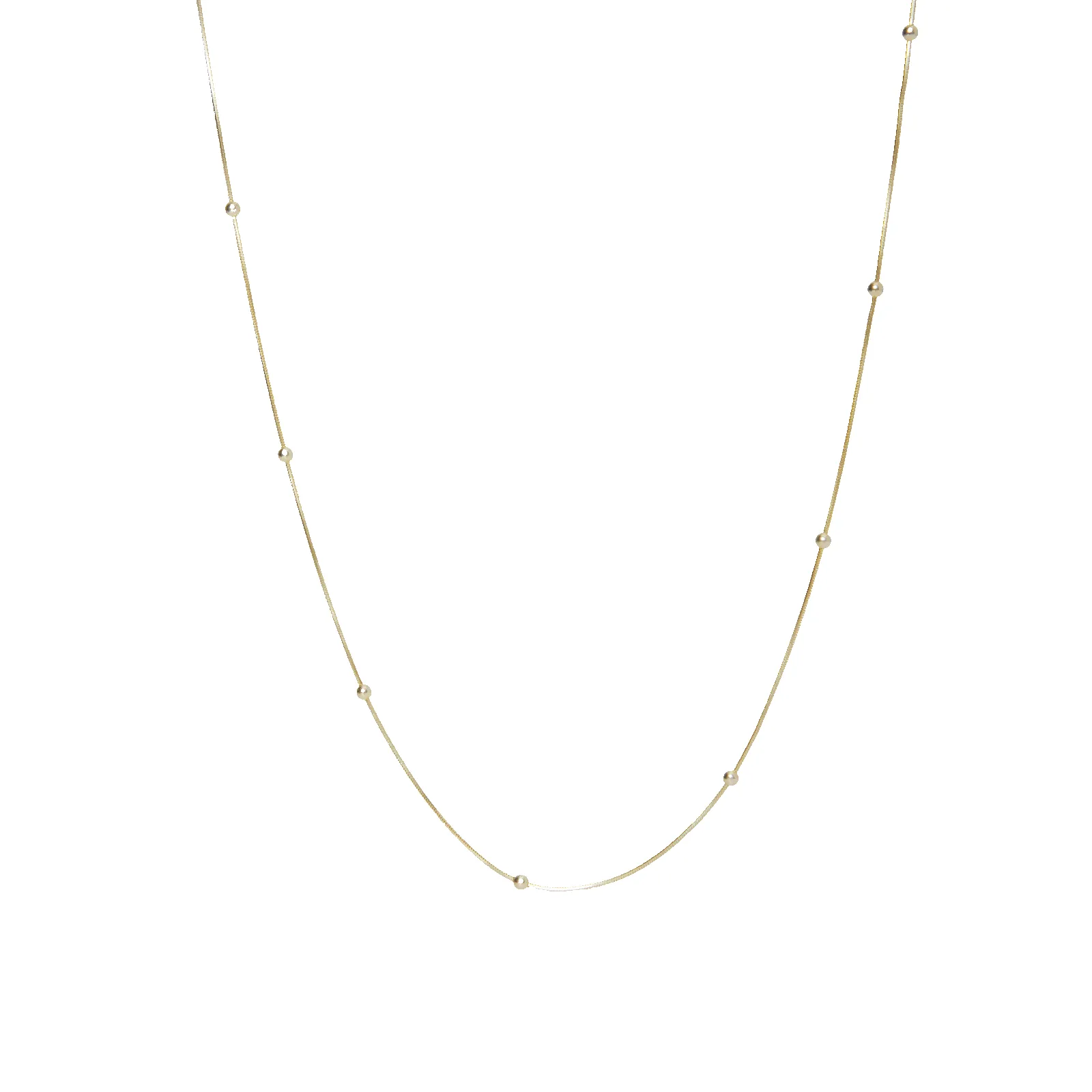 Italian Fine Beaded Chain Sterling Silver Satellite Necklace sold by Spero London