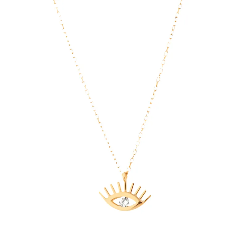 White Eye Evil Eye Sterling Silver Necklace sold by Spero London