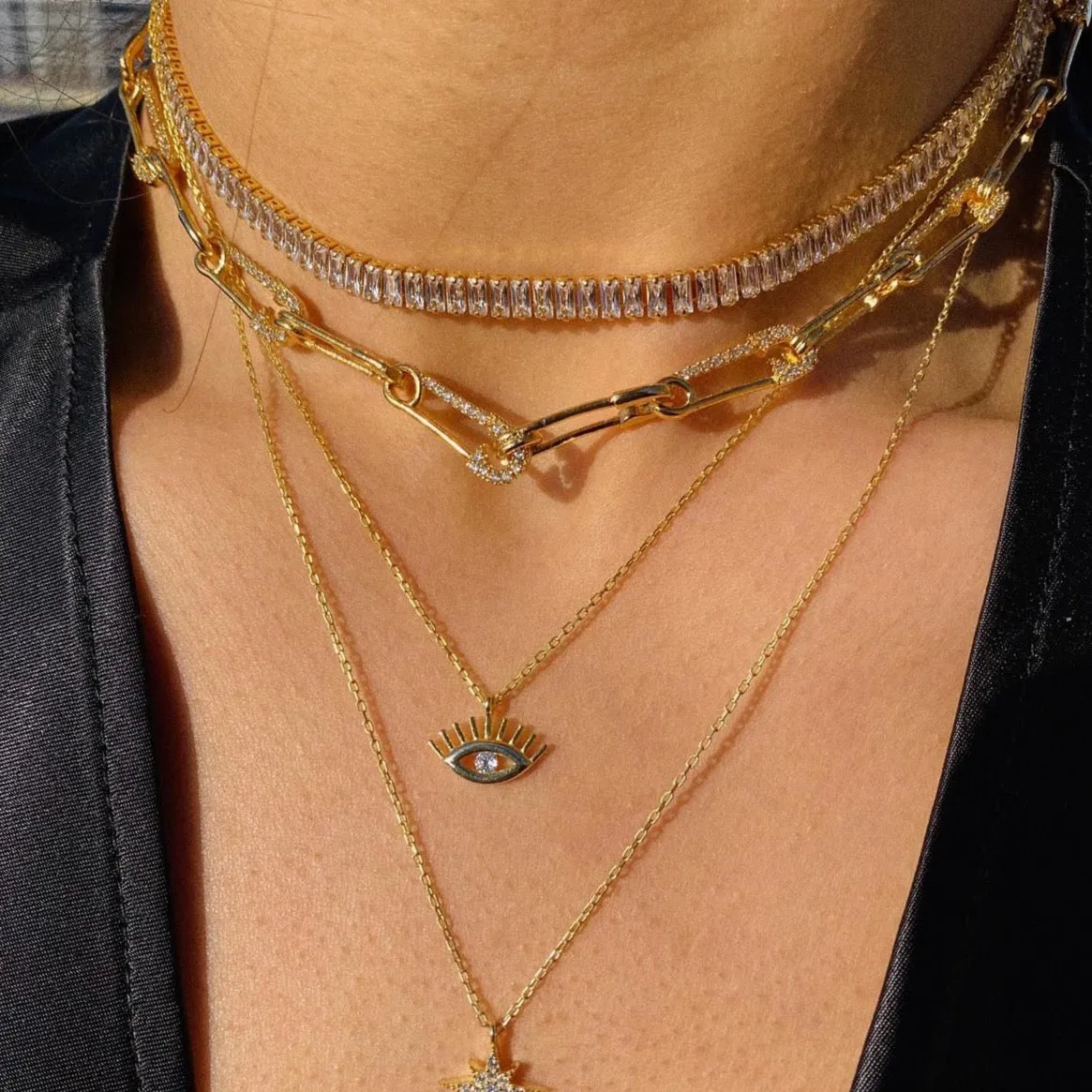 White Eye Evil Eye Sterling Silver Necklace sold by Spero London product image thumbnail 2