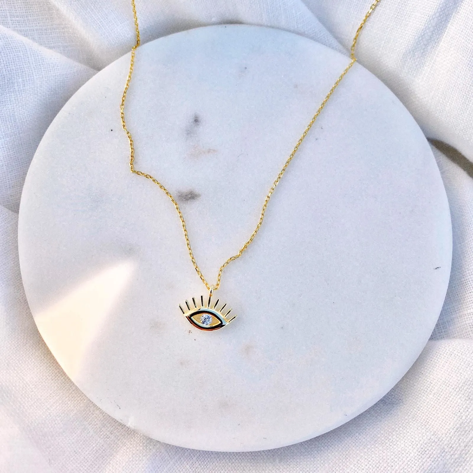 White Eye Evil Eye Sterling Silver Necklace sold by Spero London product image thumbnail 4