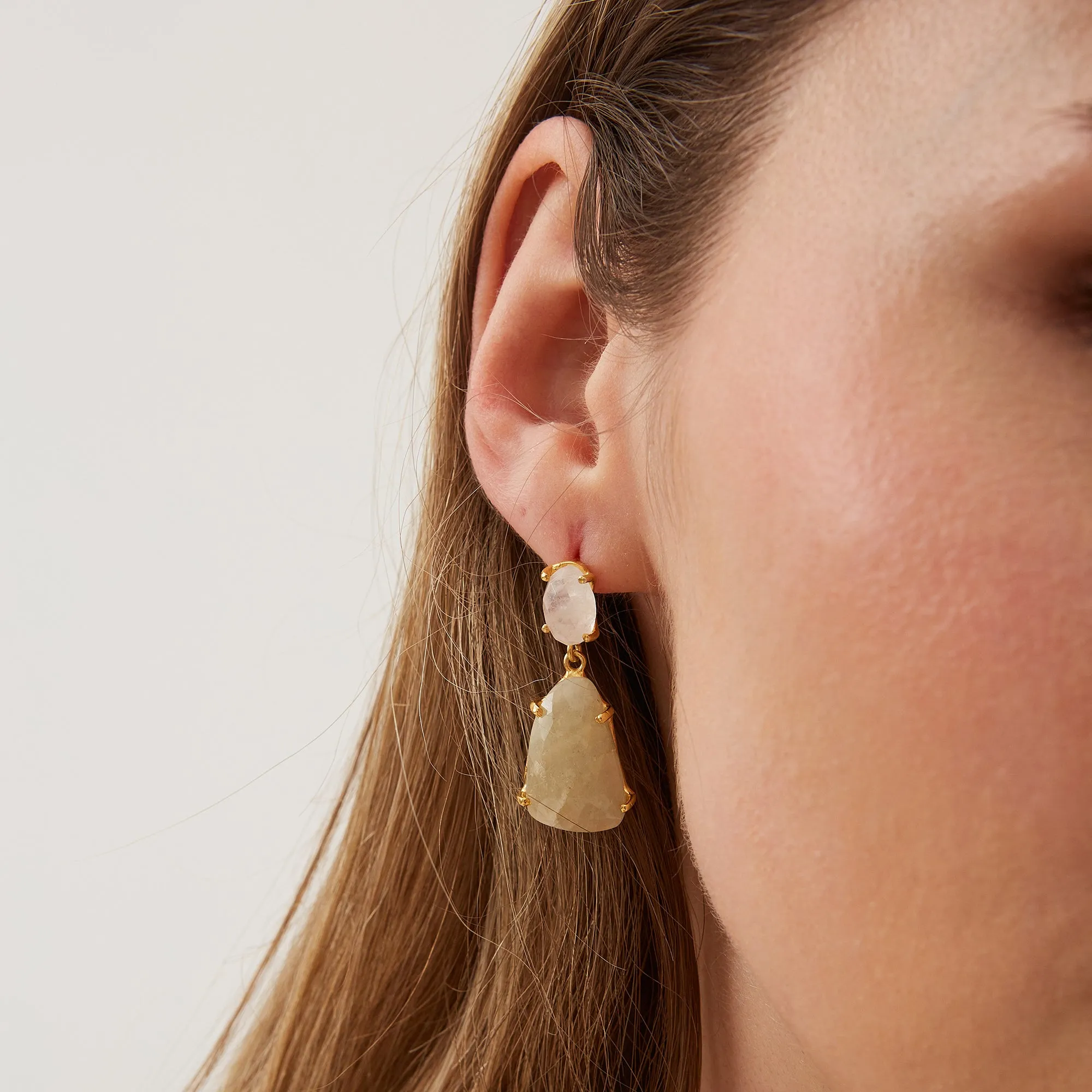 Soft Green High Quality Sterling Silver Drop Earrings sold by Spero London product image thumbnail 3
