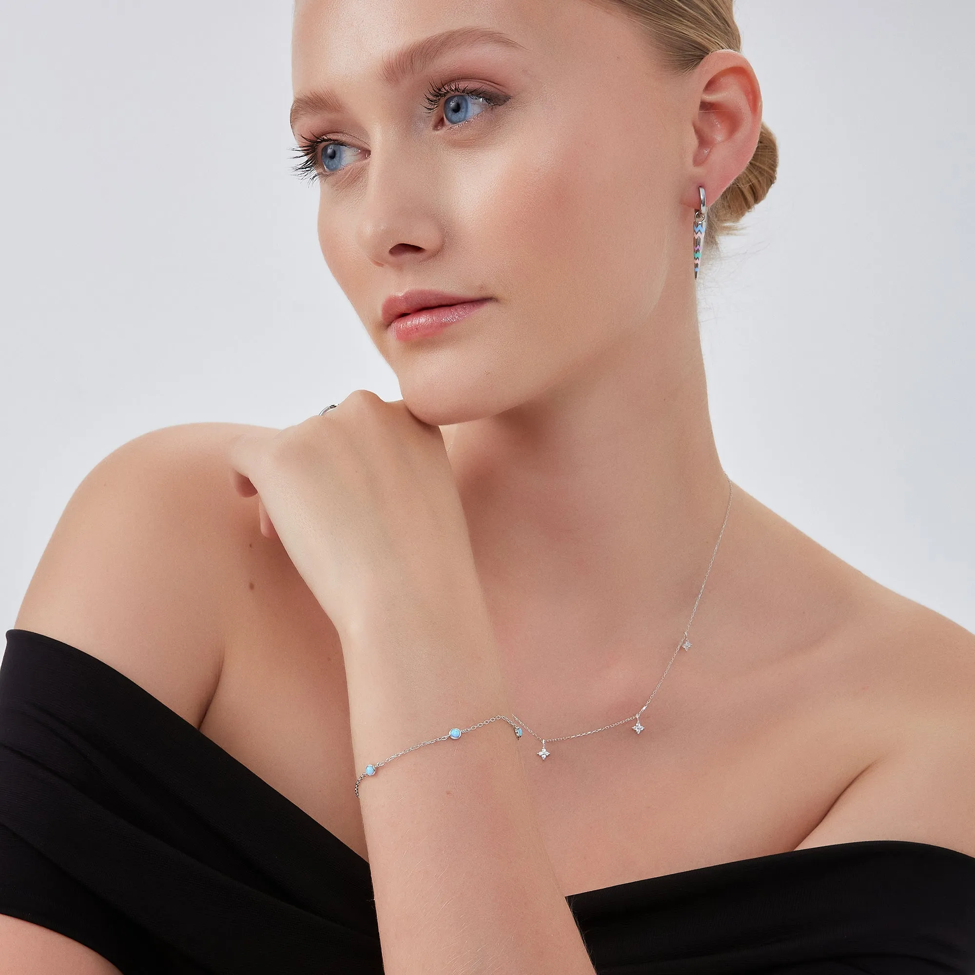 Blue Opal Bracelet in Sterling Silver sold by Spero London product image thumbnail 4