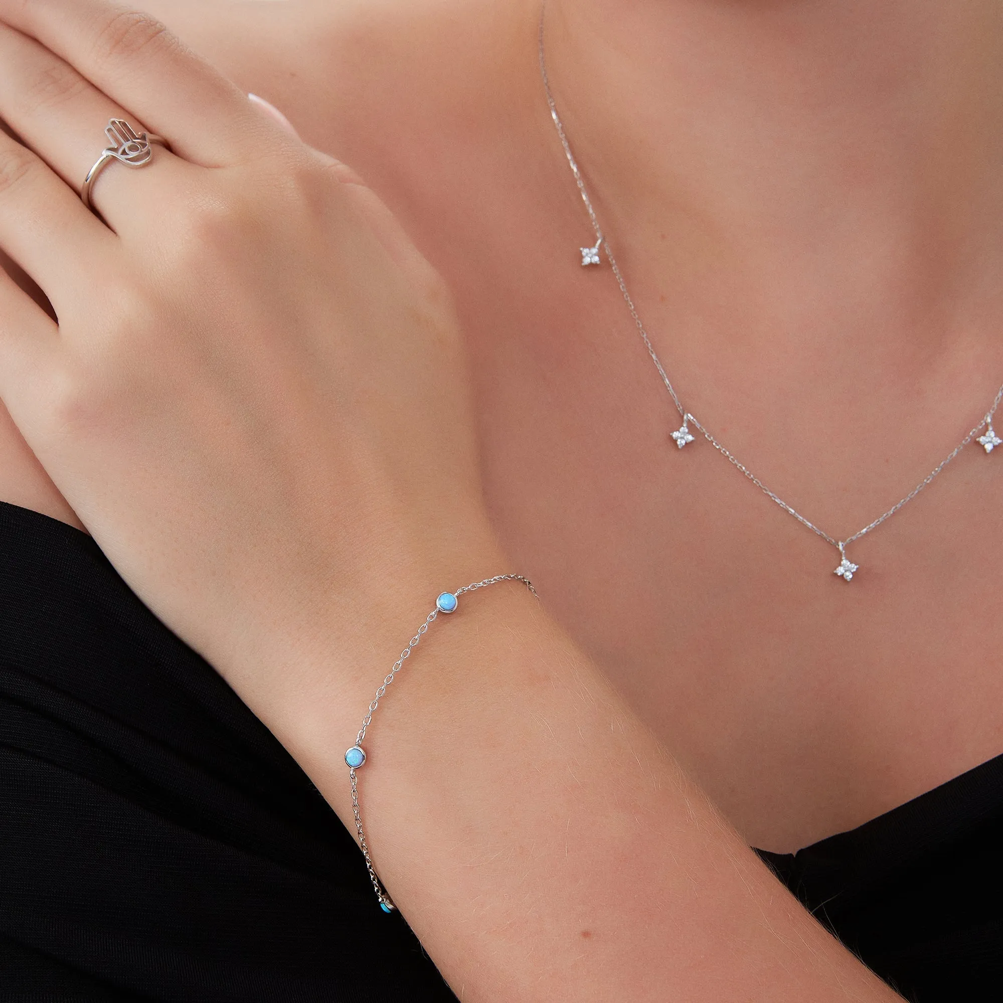 Blue Opal Bracelet in Sterling Silver sold by Spero London product image thumbnail 2