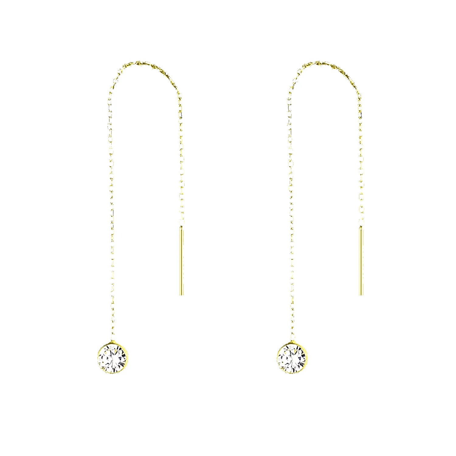Sterling Silver Chain Solitaire Earrings sold by Spero London product image thumbnail 3