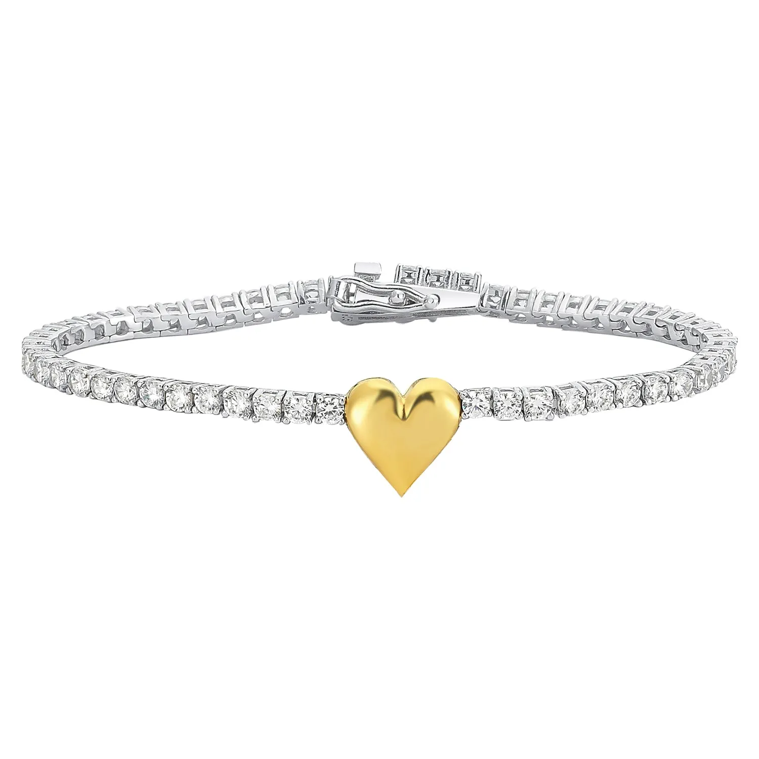 Sterling Silver Heart Tennis Bracelet sold by Spero London