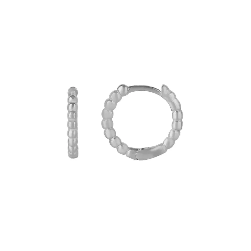 Bead Hoop Sterling Silver Earrings sold by Spero London