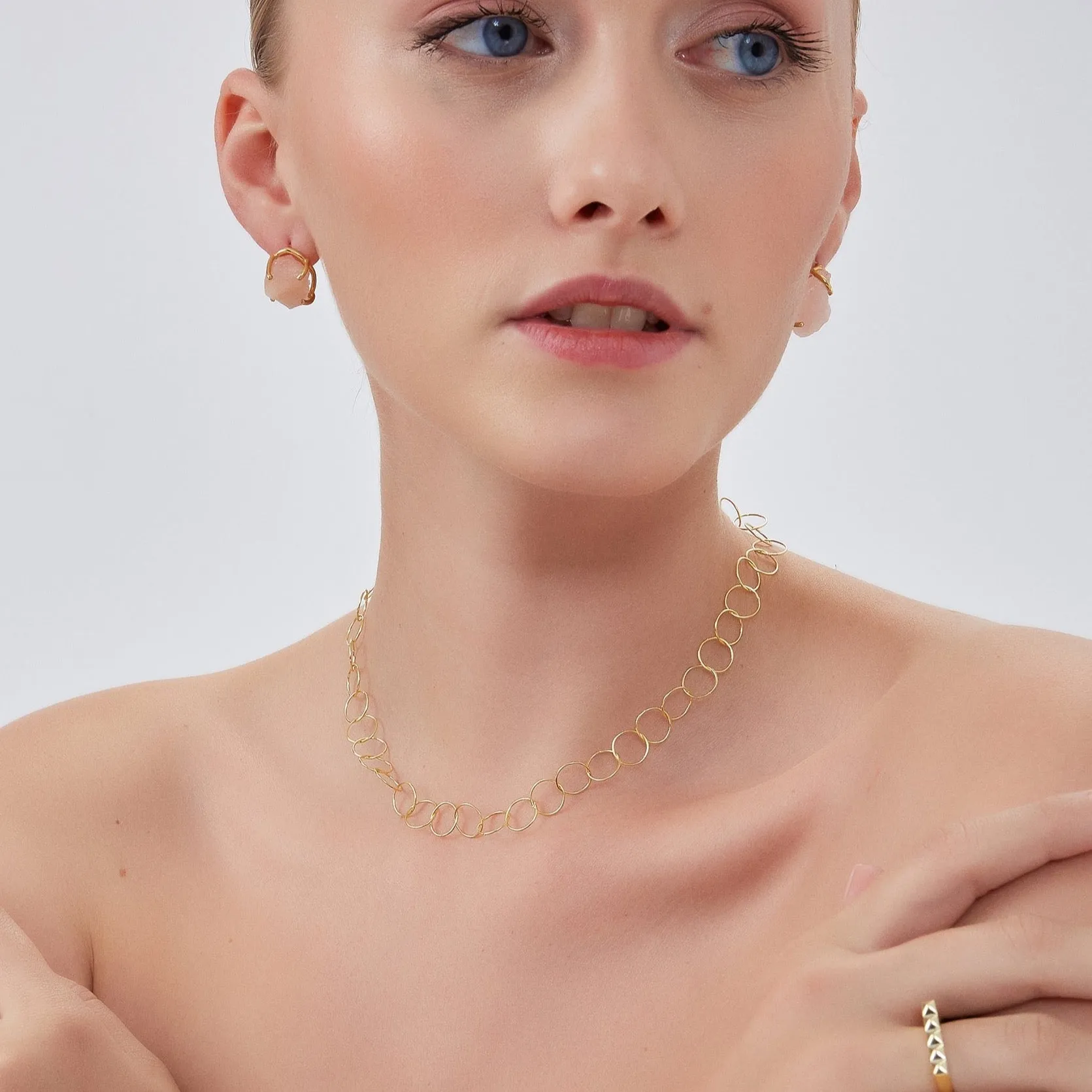 Circle Hoops Sterling Silver Chain Necklace sold by Spero London product image thumbnail 5