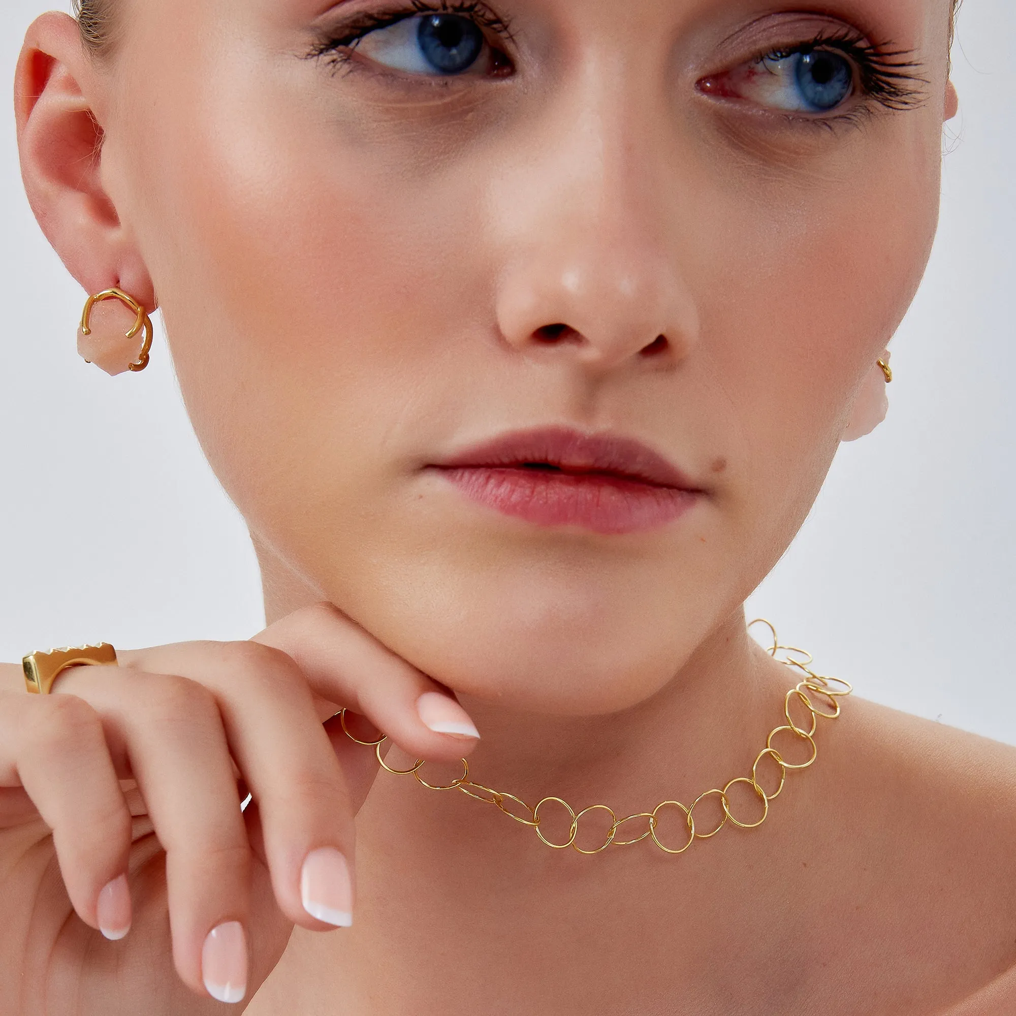 Circle Hoops Sterling Silver Chain Necklace sold by Spero London product image thumbnail 4