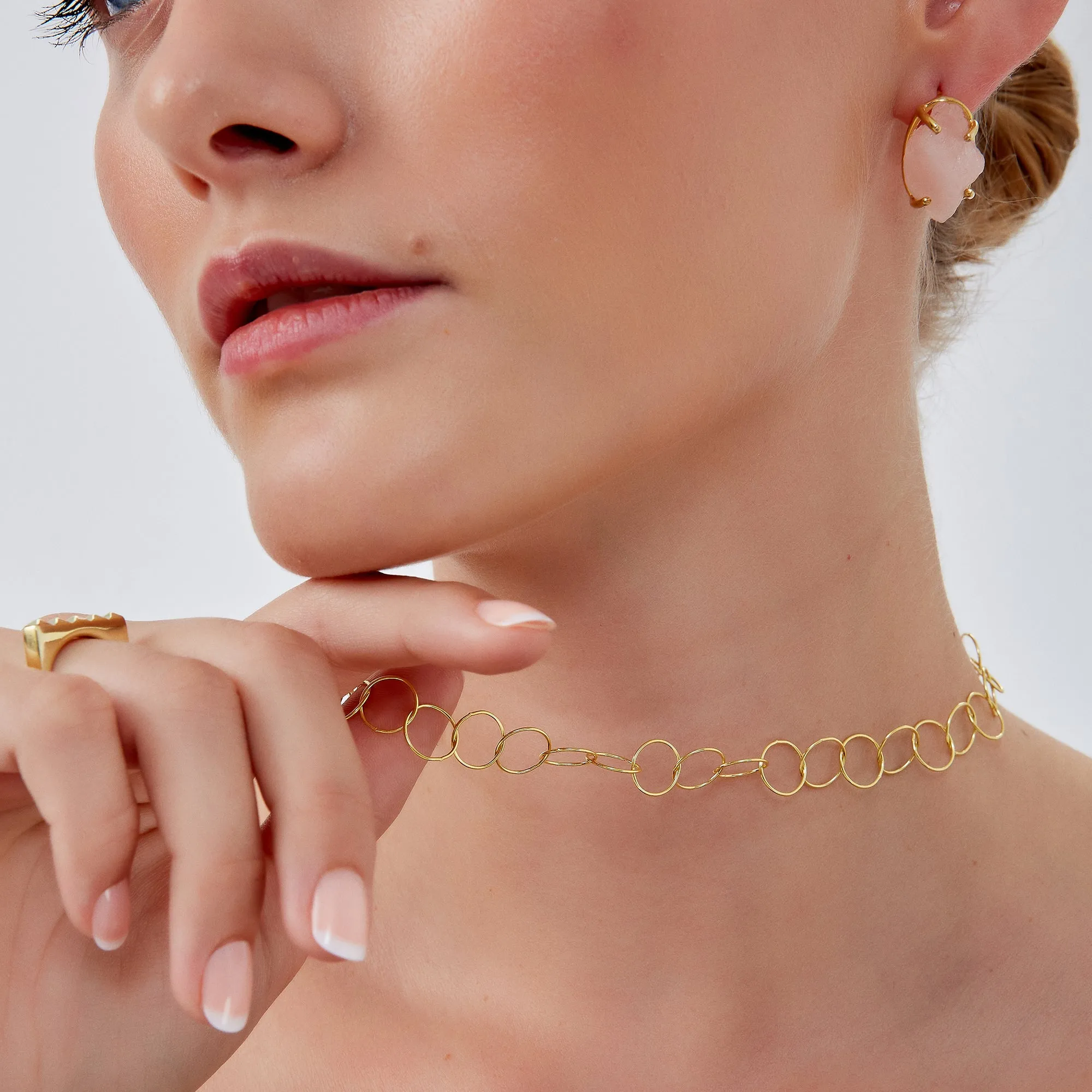 Circle Hoops Sterling Silver Chain Necklace sold by Spero London product image thumbnail 2