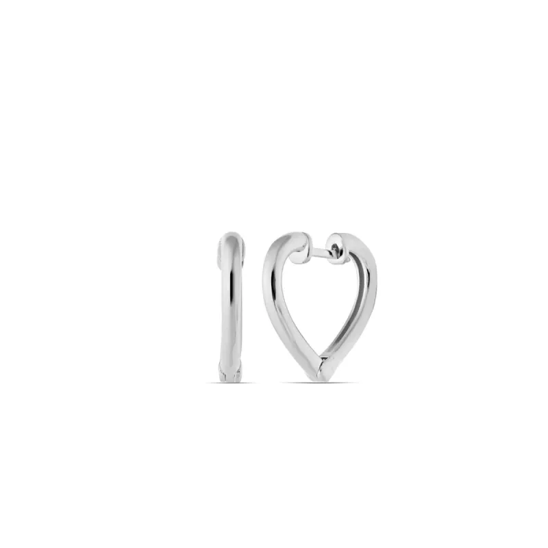 Sterling Silver Heart Hoop Earrings sold by Spero London