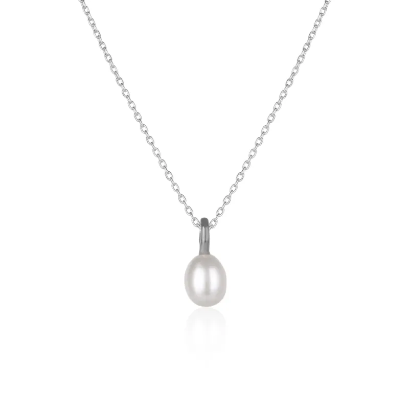 Treasures Baroque Seed Pearl Pendant Sterling Silver Necklace sold by Spero London