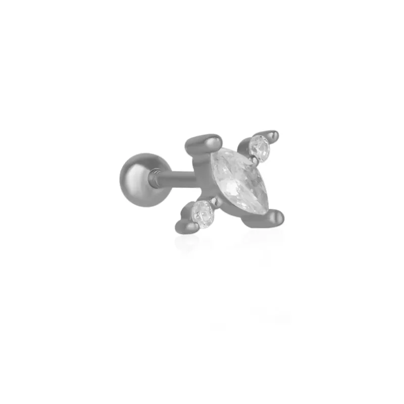 Sterling Silver Marquise Stud Piercing Earring sold by Spero London