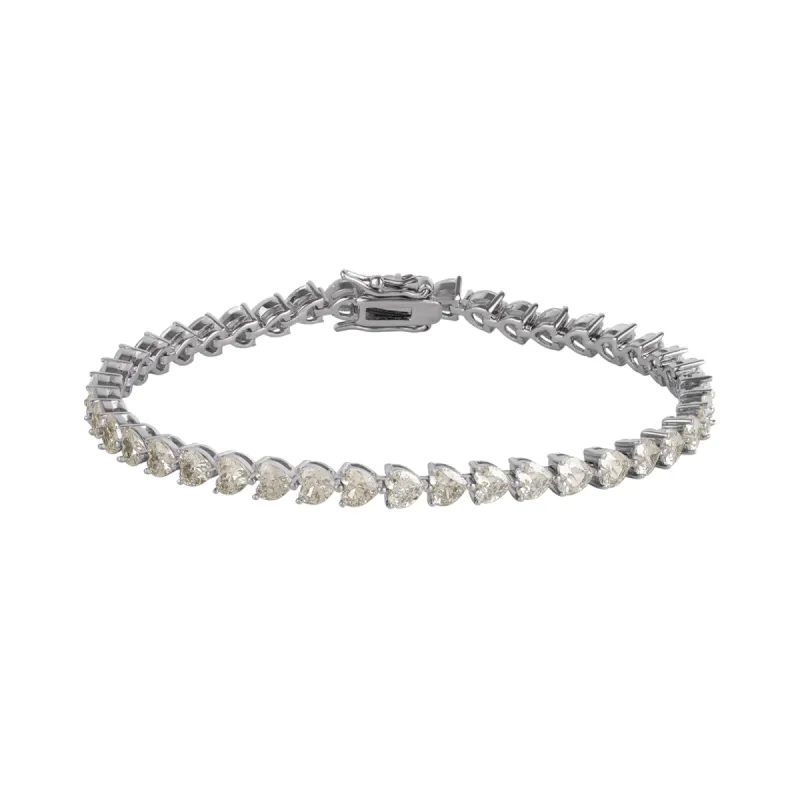 Heart Tennis Bracelet Sterling Silver sold by Spero London