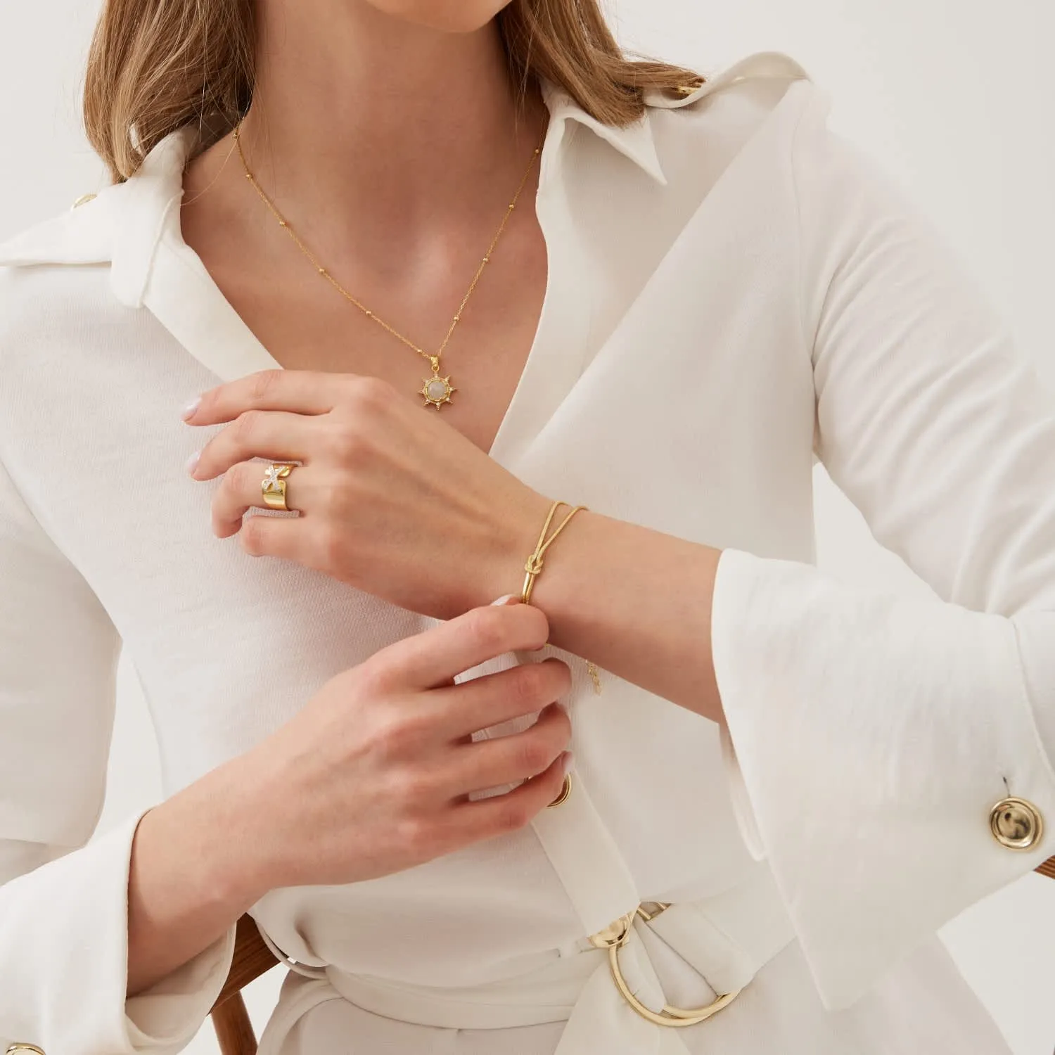 Snake Chain Knot Bracelet & Choker Set in Sterling Silver sold by Spero London product image thumbnail 4