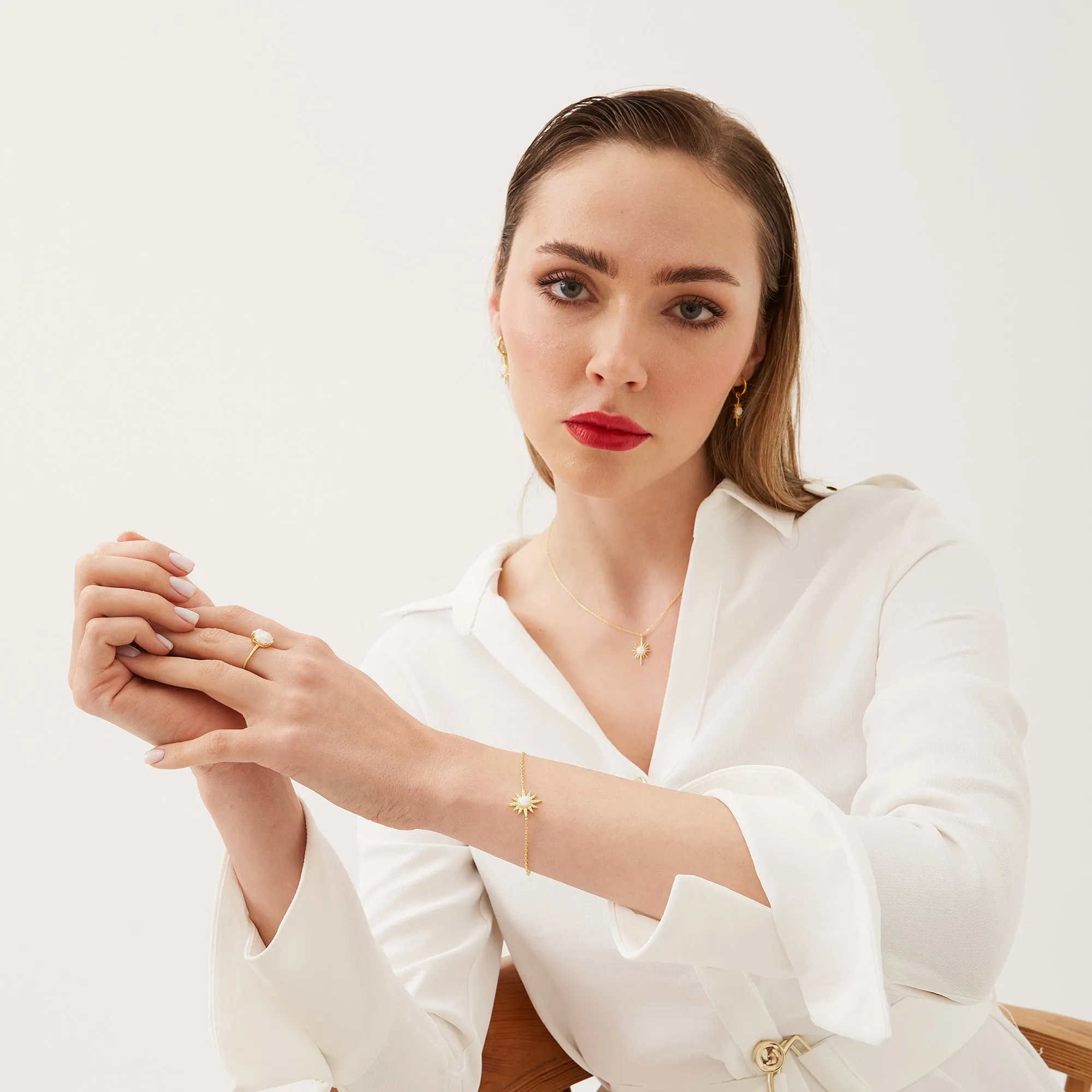 White Opal Sun Sterling Silver Bracelet sold by Spero London product image thumbnail 3