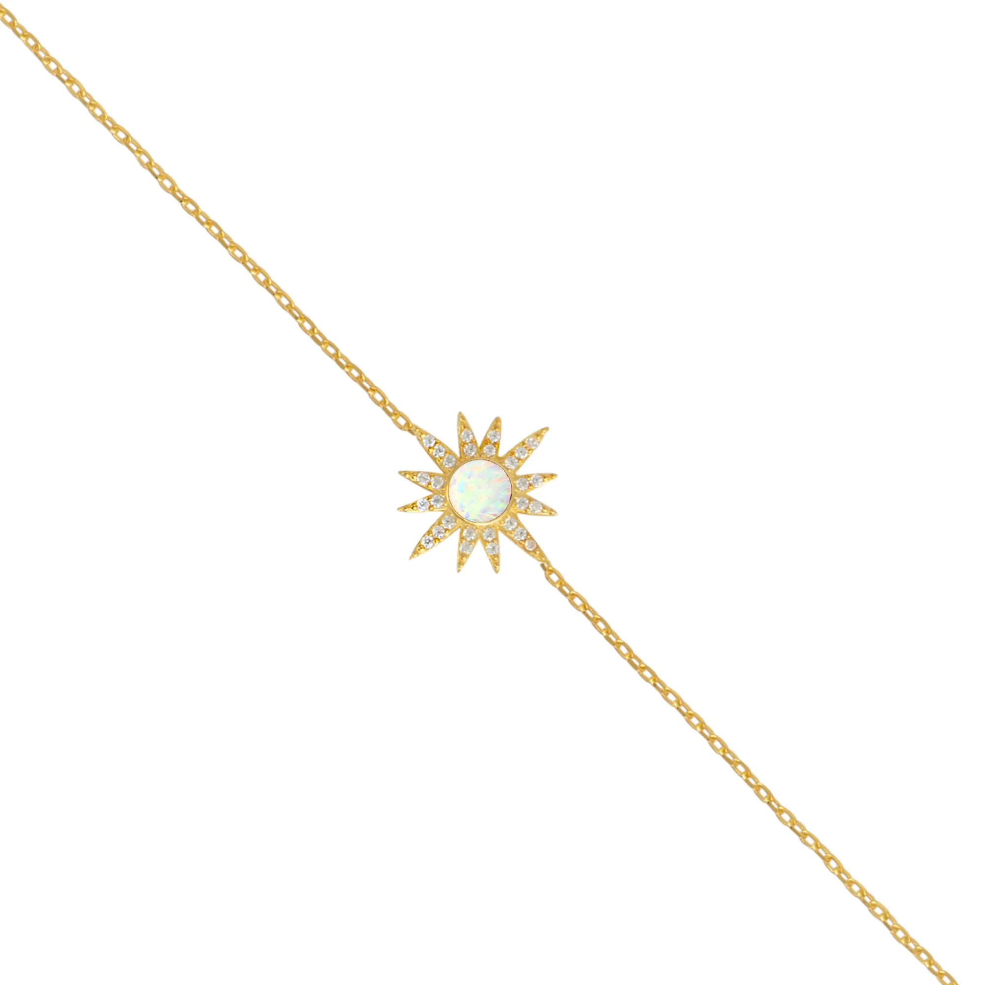 White Opal Sun Sterling Silver Bracelet sold by Spero London
