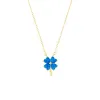Blue Opal Four Leaf Clover Sterling Silver Necklace sold by Spero London
