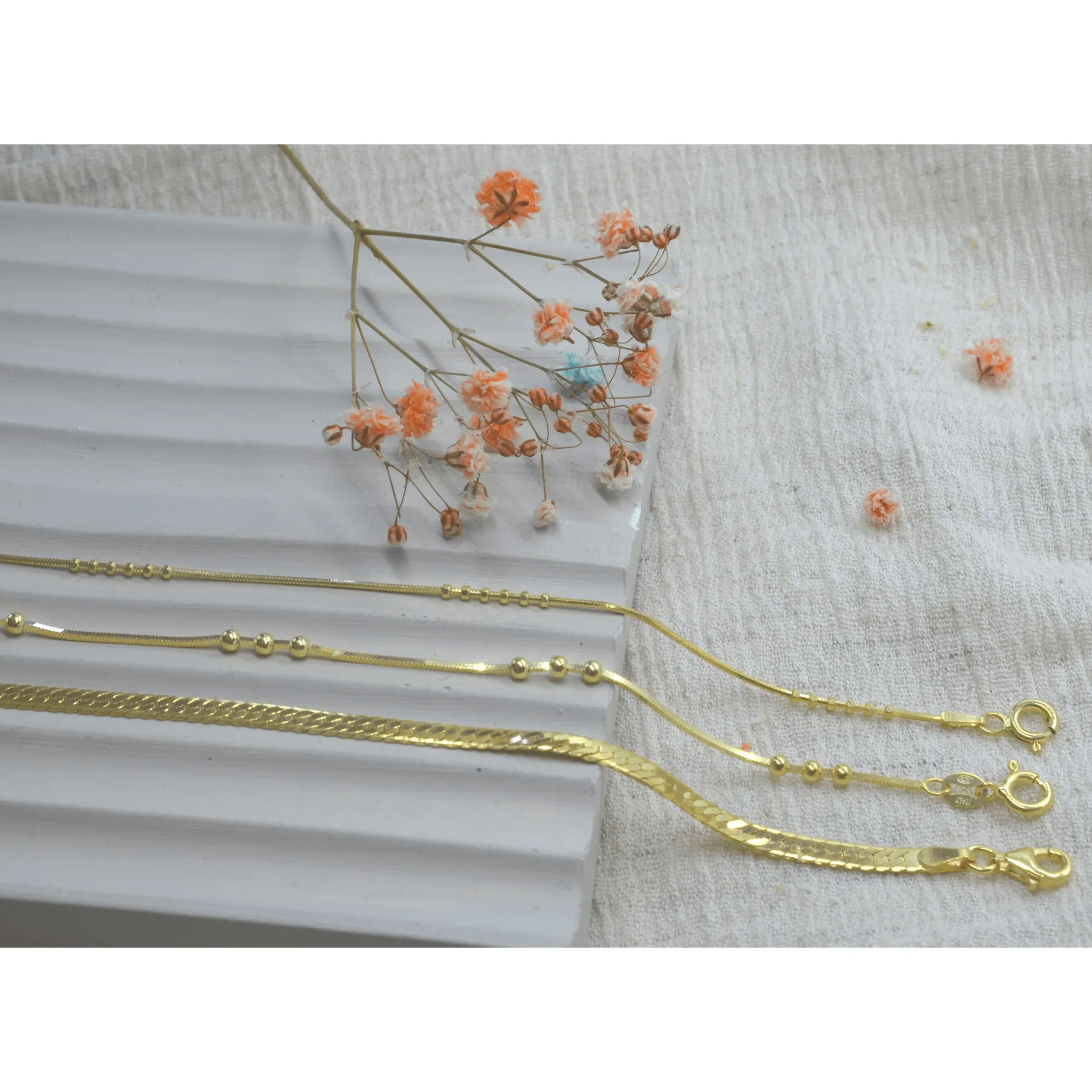 Six Beads Sterling Silver Necklace Chain sold by Spero London product image thumbnail 4