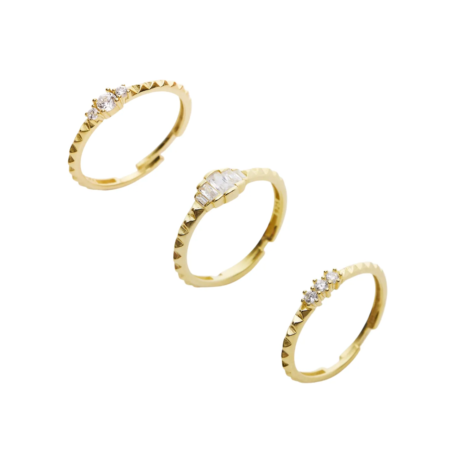 Sterling Silver Multi Gem Ring Stacking Set sold by Spero London