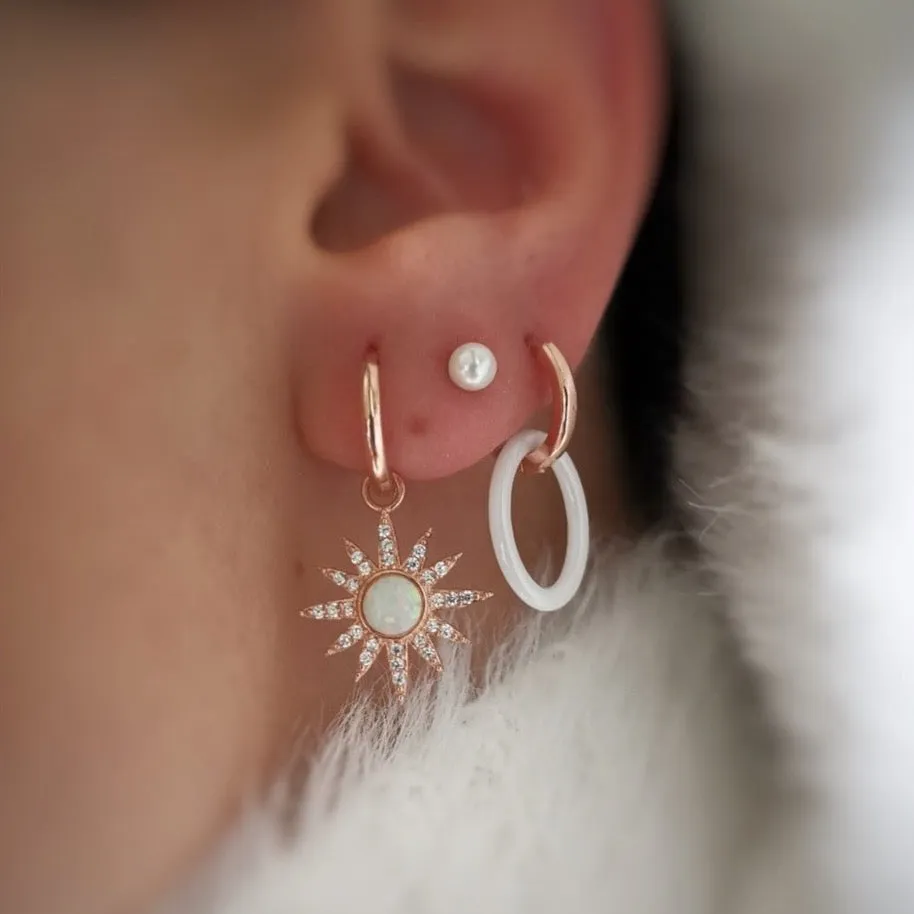 White Opal Sun Sterling Silver Necklace Earrings and Bracelet Set sold by Spero London product image thumbnail 4