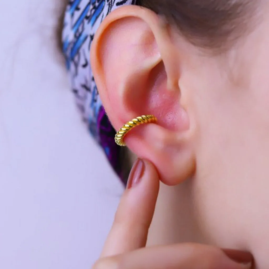 Twisted Sterling Silver Ear Cuff No Piercing - Pair sold by Spero London product image thumbnail 2