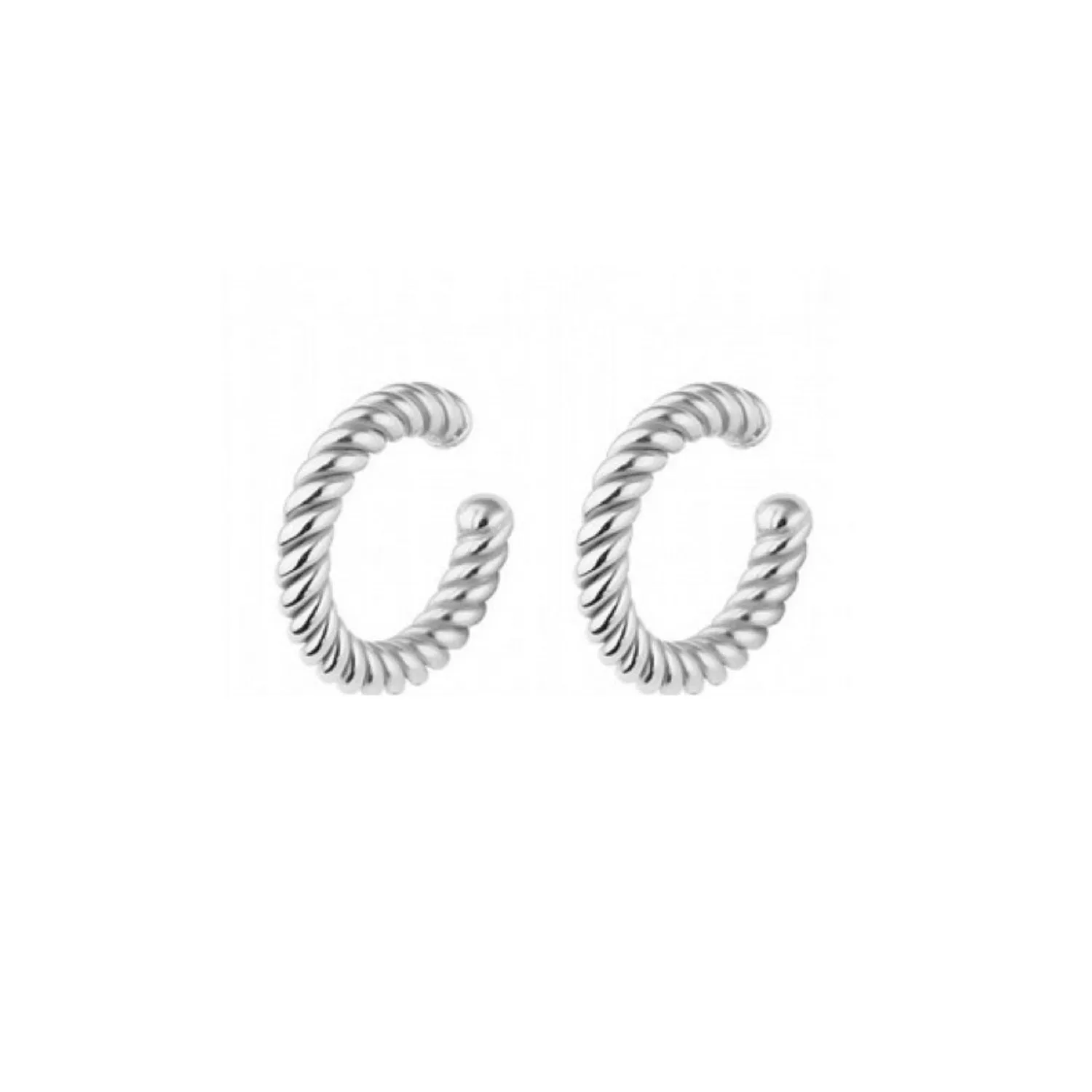 Twisted Sterling Silver Ear Cuff No Piercing - Pair sold by Spero London product image thumbnail 4