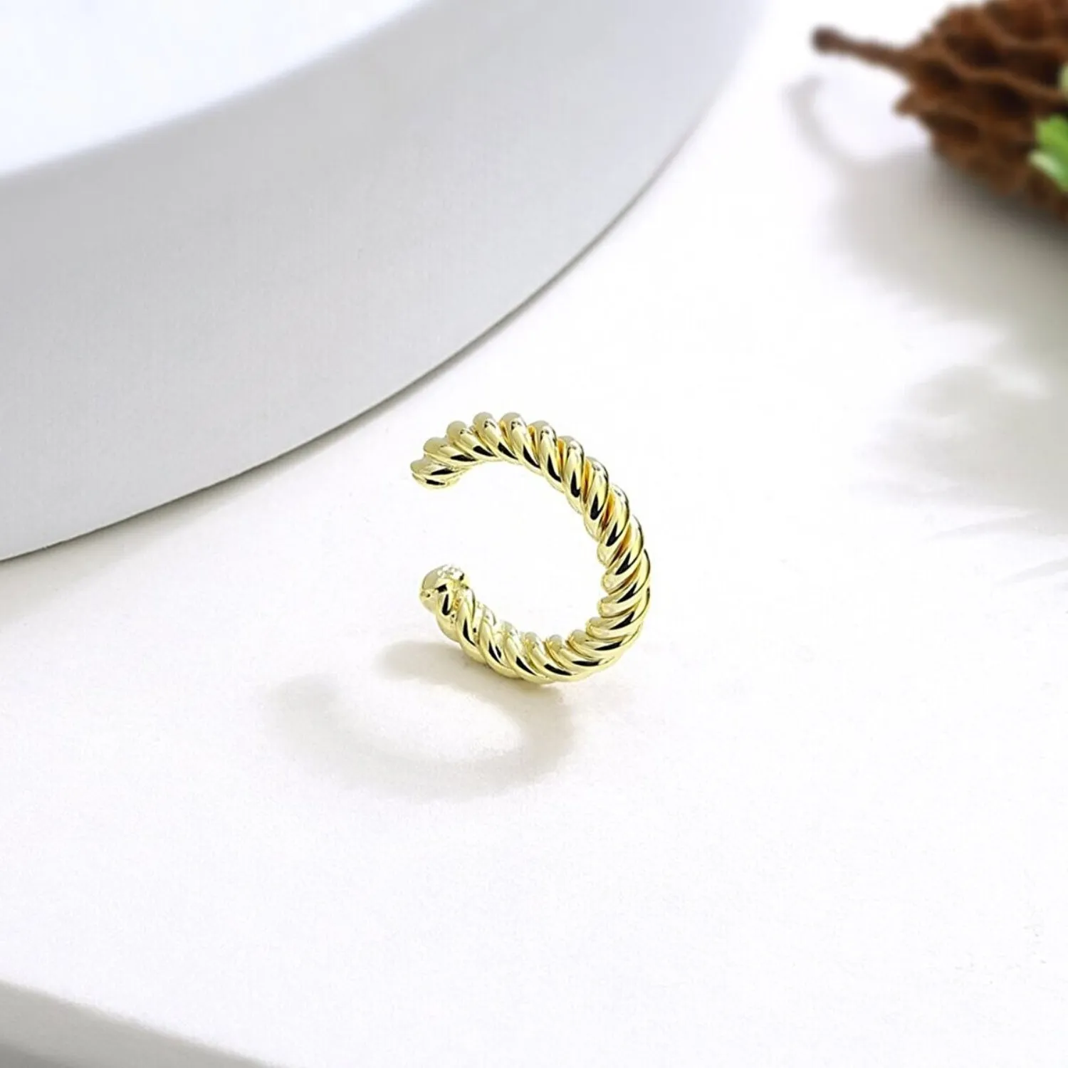 Twisted Sterling Silver Ear Cuff No Piercing - Pair sold by Spero London product image thumbnail 3