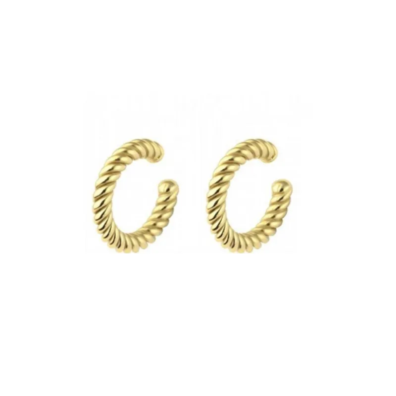 Twisted Sterling Silver Ear Cuff No Piercing - Pair sold by Spero London