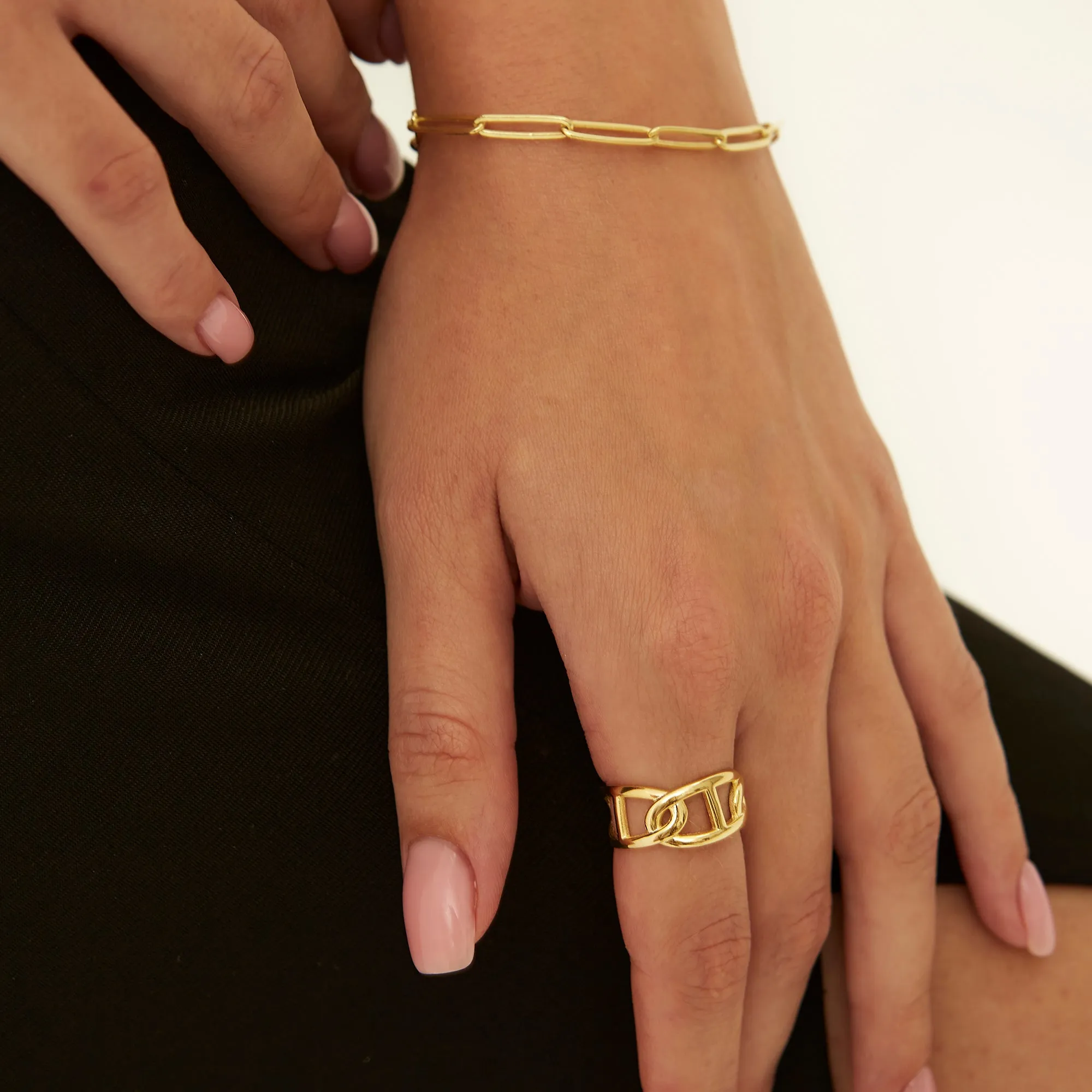 Large Chain Ring Sterling Silver sold by Spero London product image thumbnail 3