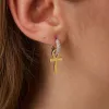 Sterling Silver Egyptian Ankh Zirconia Hoop Earrings sold by Spero London