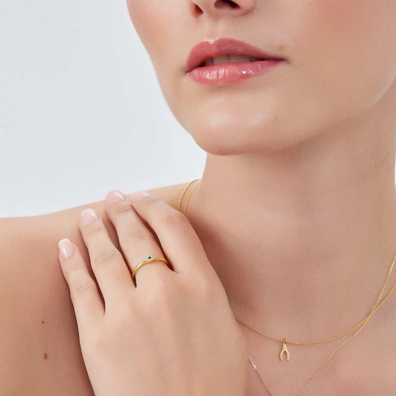 Eye Sterling Silver Adjustable Stacking Ring Evil Eye sold by Spero London product image thumbnail 5