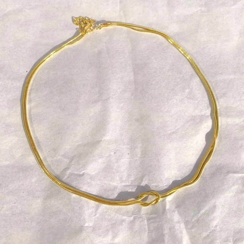 Knot Chain Choker Necklace in Sterling Silver sold by Spero London product image thumbnail 5