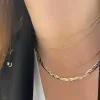Gold Rose Gold and Silver Chain Necklace in Sterling Silver sold by Spero London