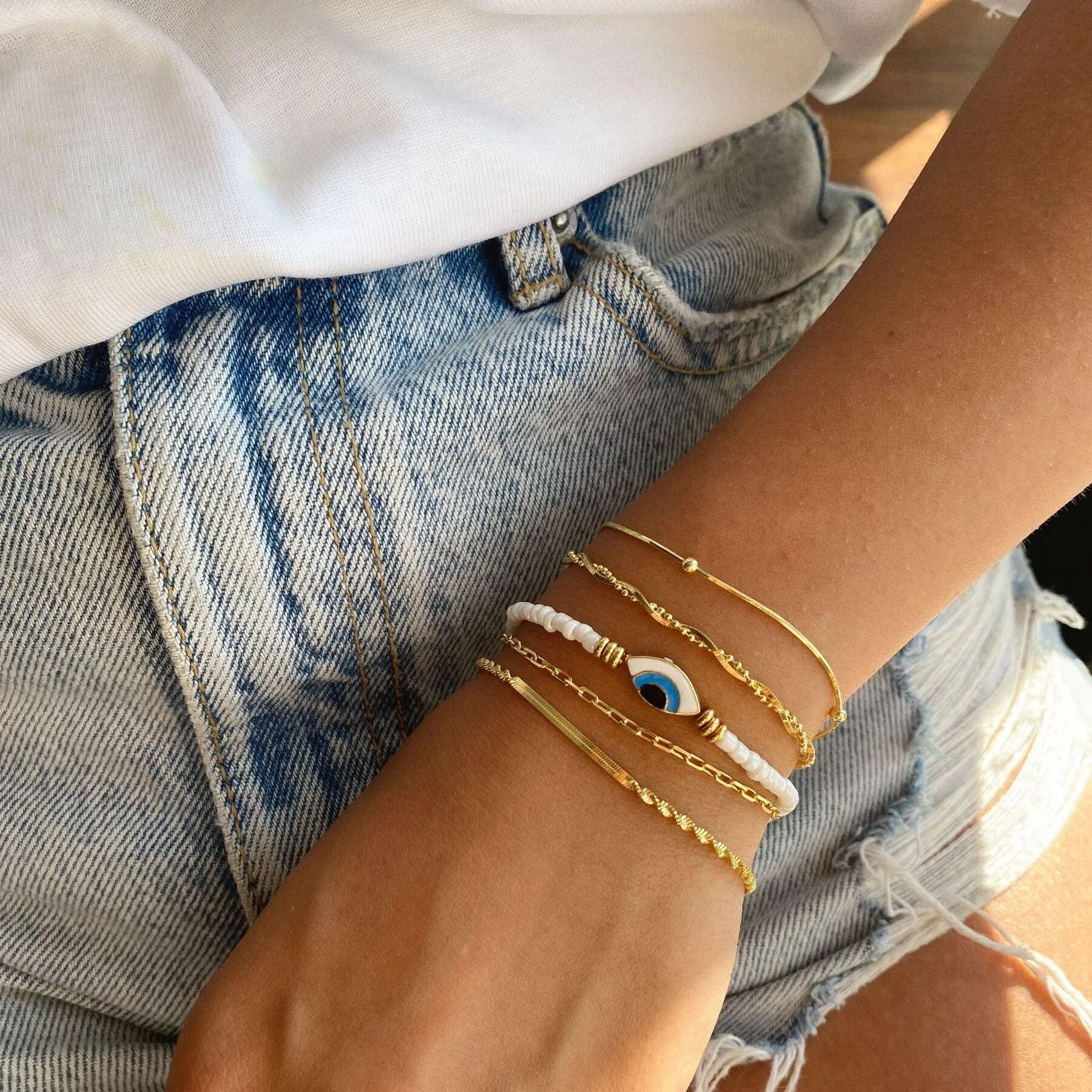 Italian Bead Chain Sterling Silver Satellite Bracelet sold by Spero London product image thumbnail 2