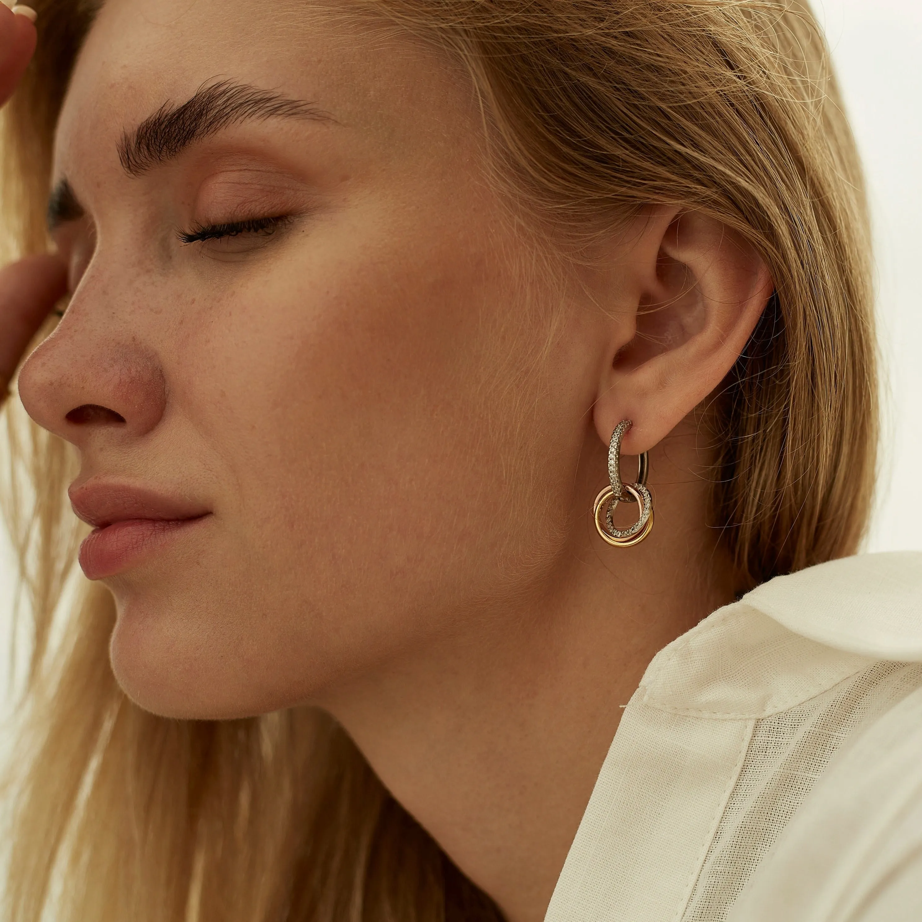 Fancy Cubic Zirconia Hoops Earrings sold by Spero London product image thumbnail 2