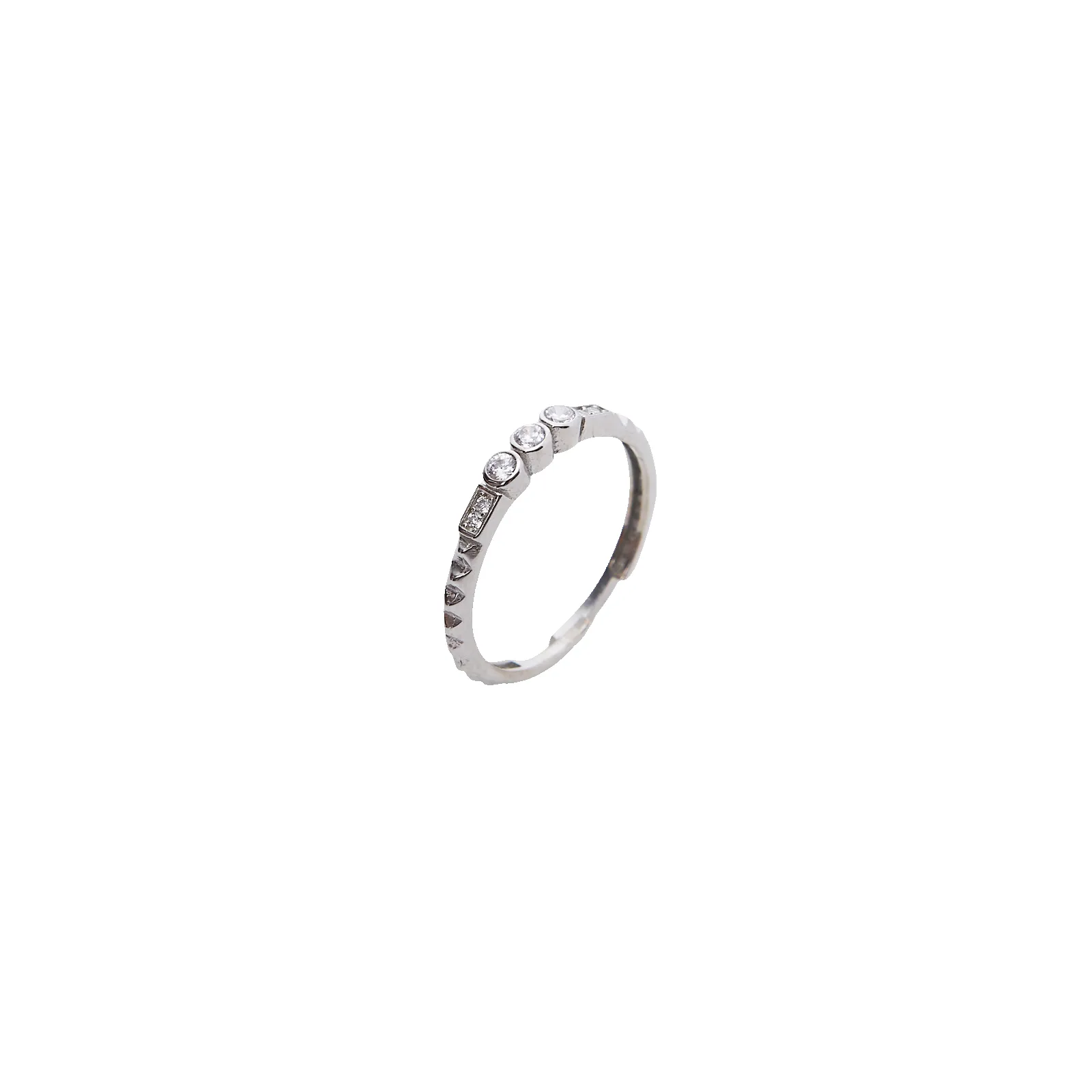 Multi Gem CZ Stacking Ring in Sterling Silver sold by Spero London