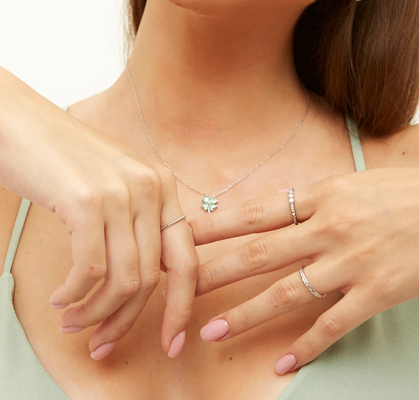 Multi Gem CZ Stacking Ring in Sterling Silver sold by Spero London product image thumbnail 3