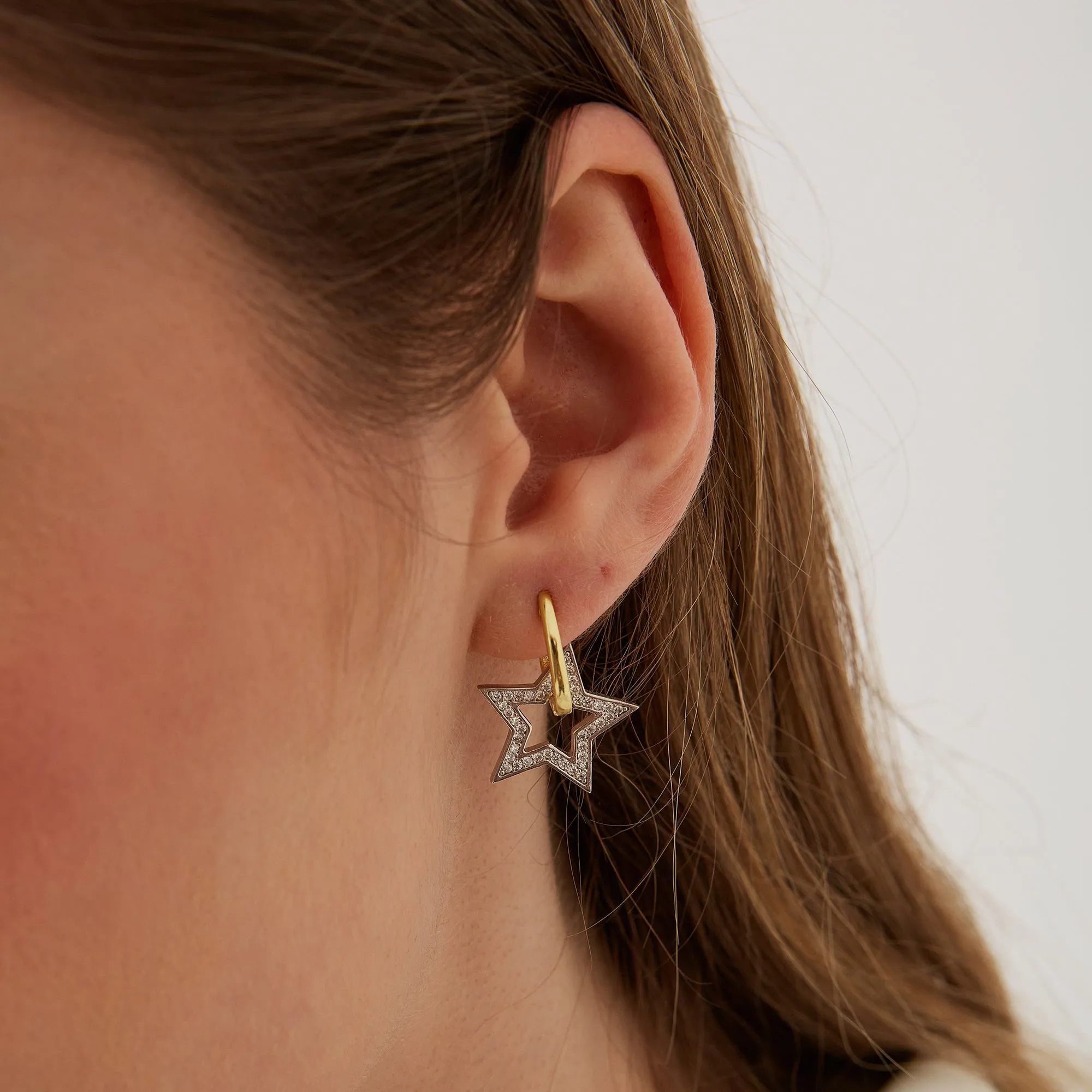 Sterling Silver Star Hoop Earrings sold by Spero London product image thumbnail 2
