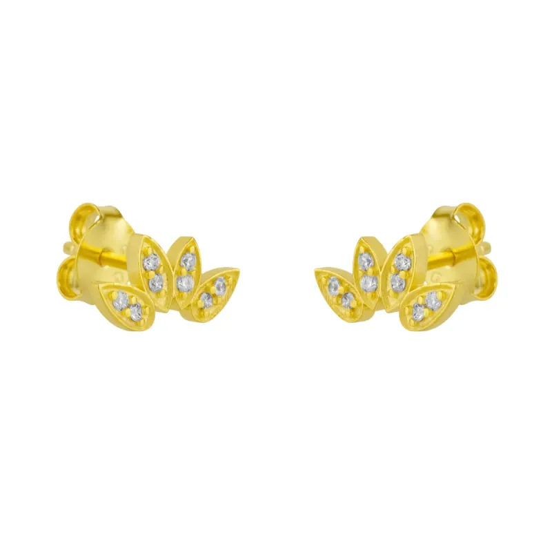 Flower Stud Sterling Silver Earrings sold by Spero London