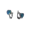 High Quality Japanese Opal Sterling Silver Heart Earrings sold by Spero London